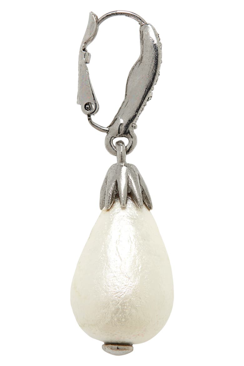 Small Imitation Pearl Drop Earrings, Alternate, color, SILVER
