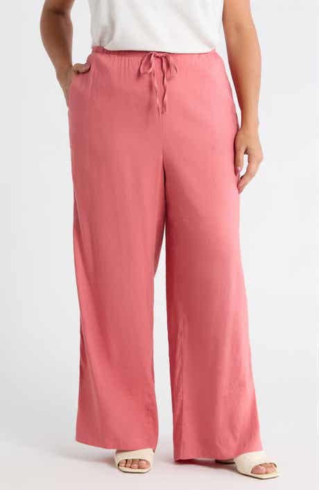 Wide Leg Linen Blend Pants