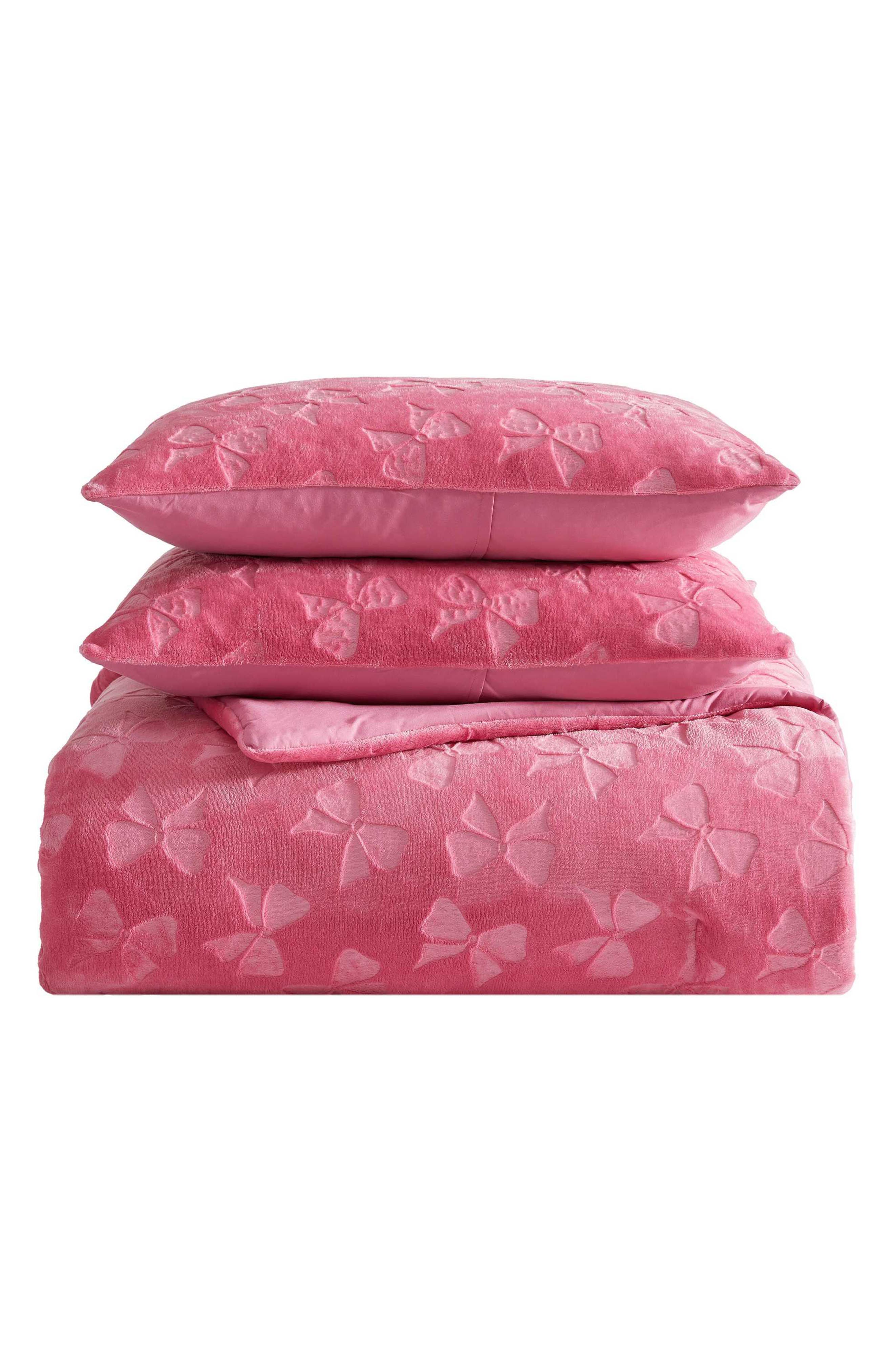 Betsey Johnson Flirty Bow Embossed Comforter & Sham Set