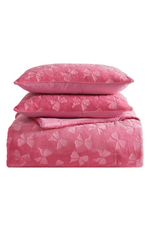 Flirty Bow Embossed Comforter & Sham Set