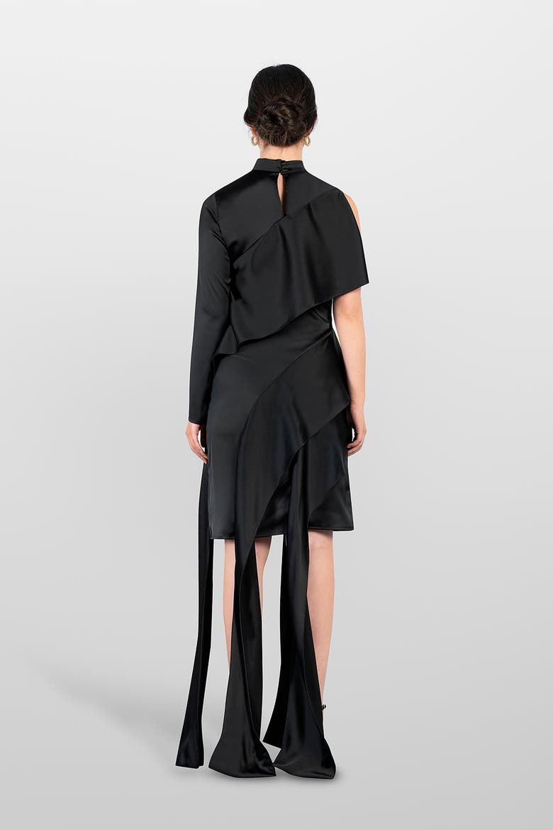 Viscose Volant Dress, Alternate, color, Black