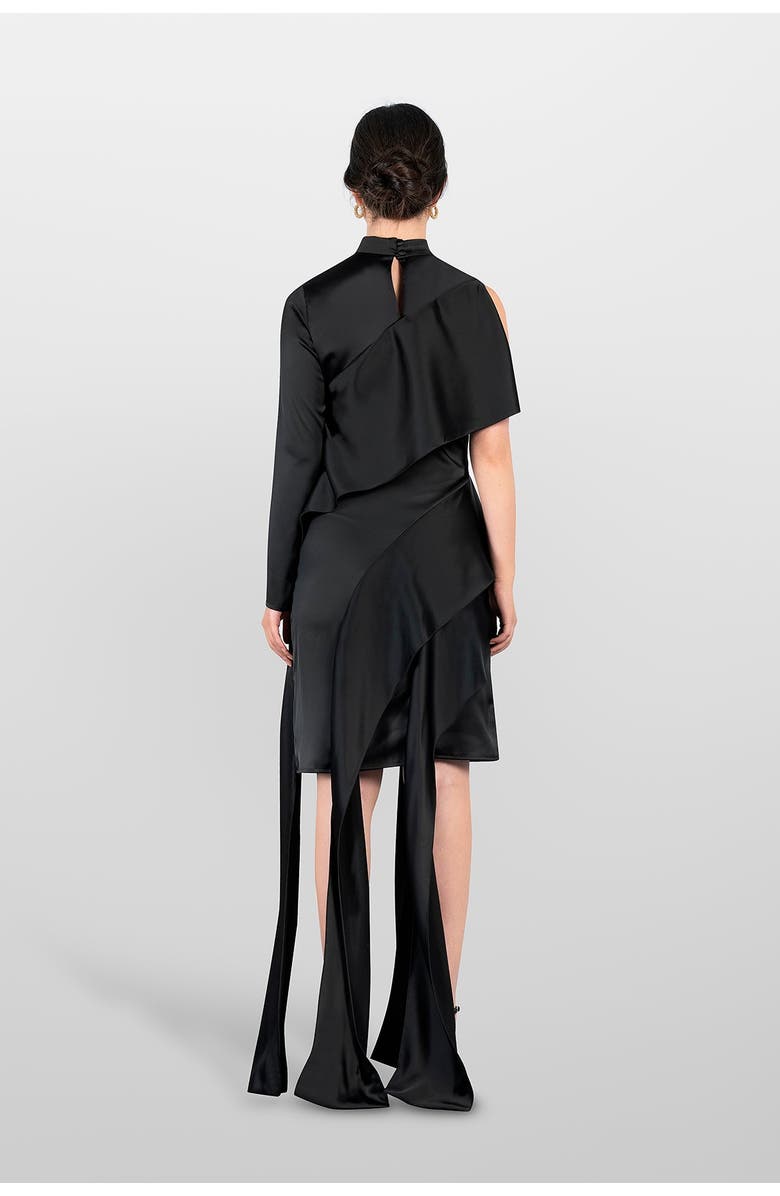 LAURA APARICIO Viscose Volant Dress, Alternate, color, Black