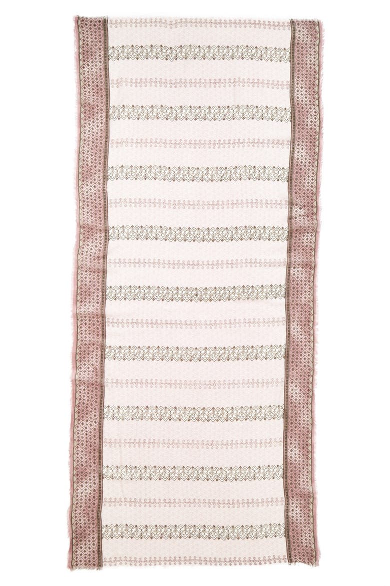 'Seaside Stripe' Scarf, Alternate, color, OLIVE CREAM