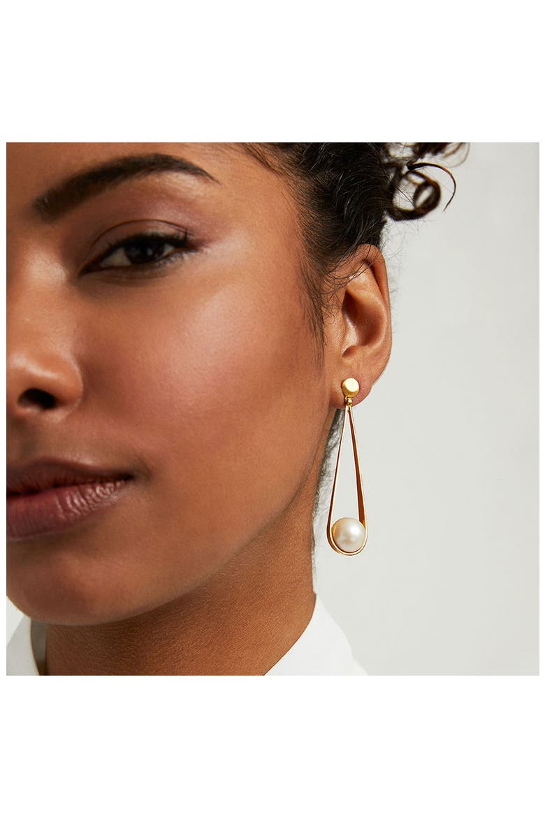 Ipanema Drop Earrings, Alternate, color, PEARL/ GOLD