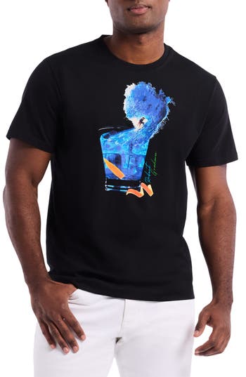 Robert Graham Surf N Sip Cotton Graphic T-shirt In Black
