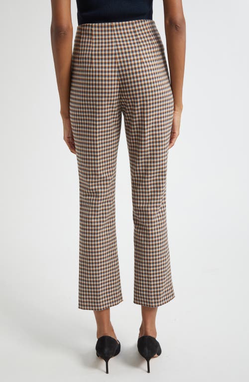 Veronica Beard Kean Houndstooth Slim Cropped Pants In Gold