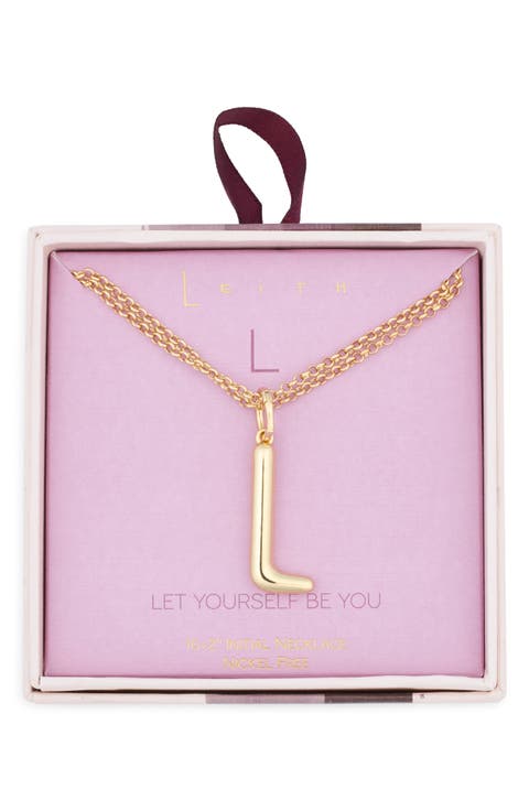Lowercase Initial Bubble Pendant Necklace