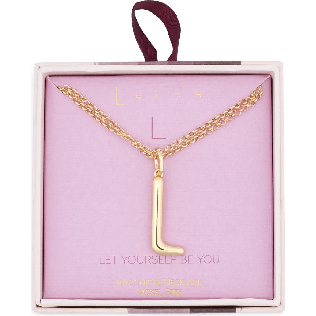Leith Lowercase Initial Bubble Pendant Necklace In Gold