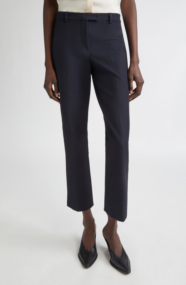 Max Mara Umanita Stretch Twill Ankle Pants, Main, color, Midnight Blue