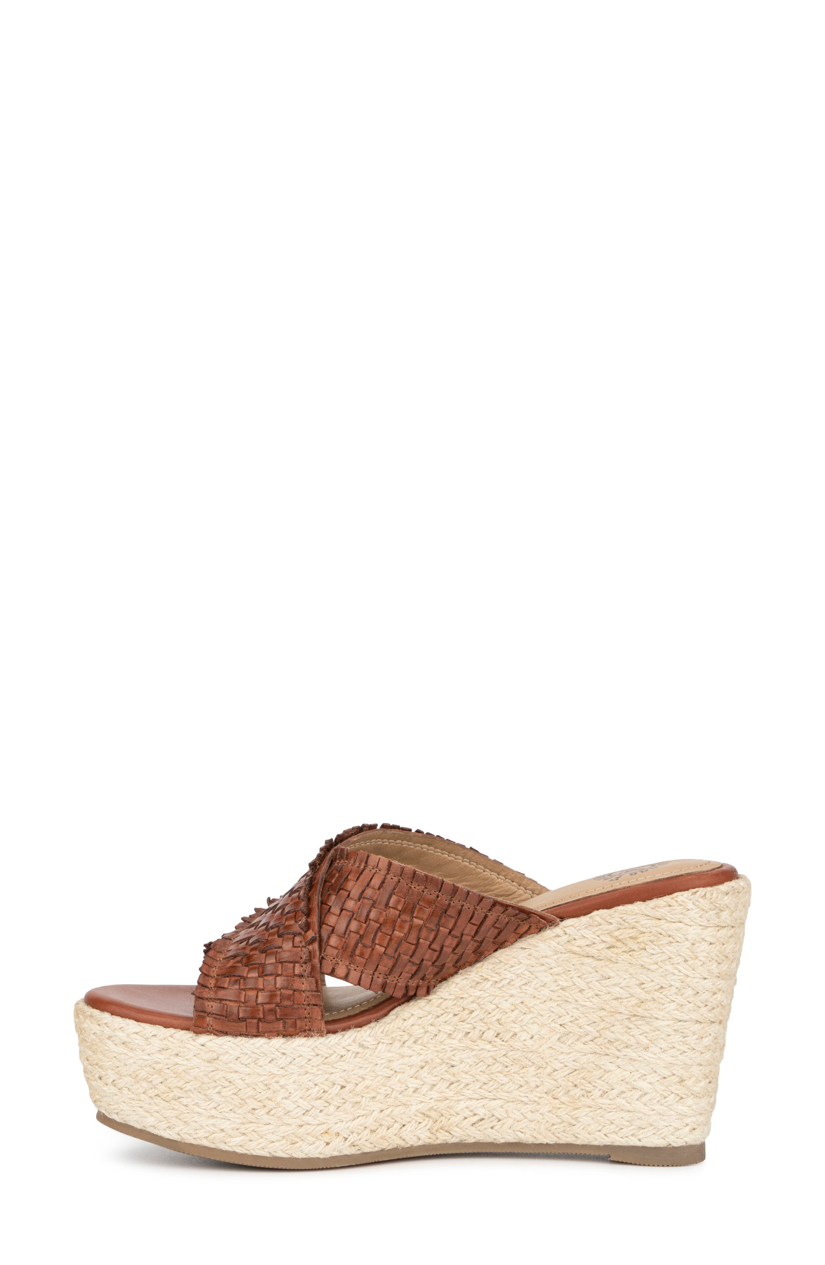 VINTAGE FOUNDRY Lorie Leather Espadrille Platform Wedge Sandal, Alternate, color, Cognac