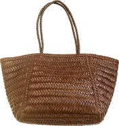 PINK HALEY Phoebe Handwoven Leather Tote in Brown - Brown
