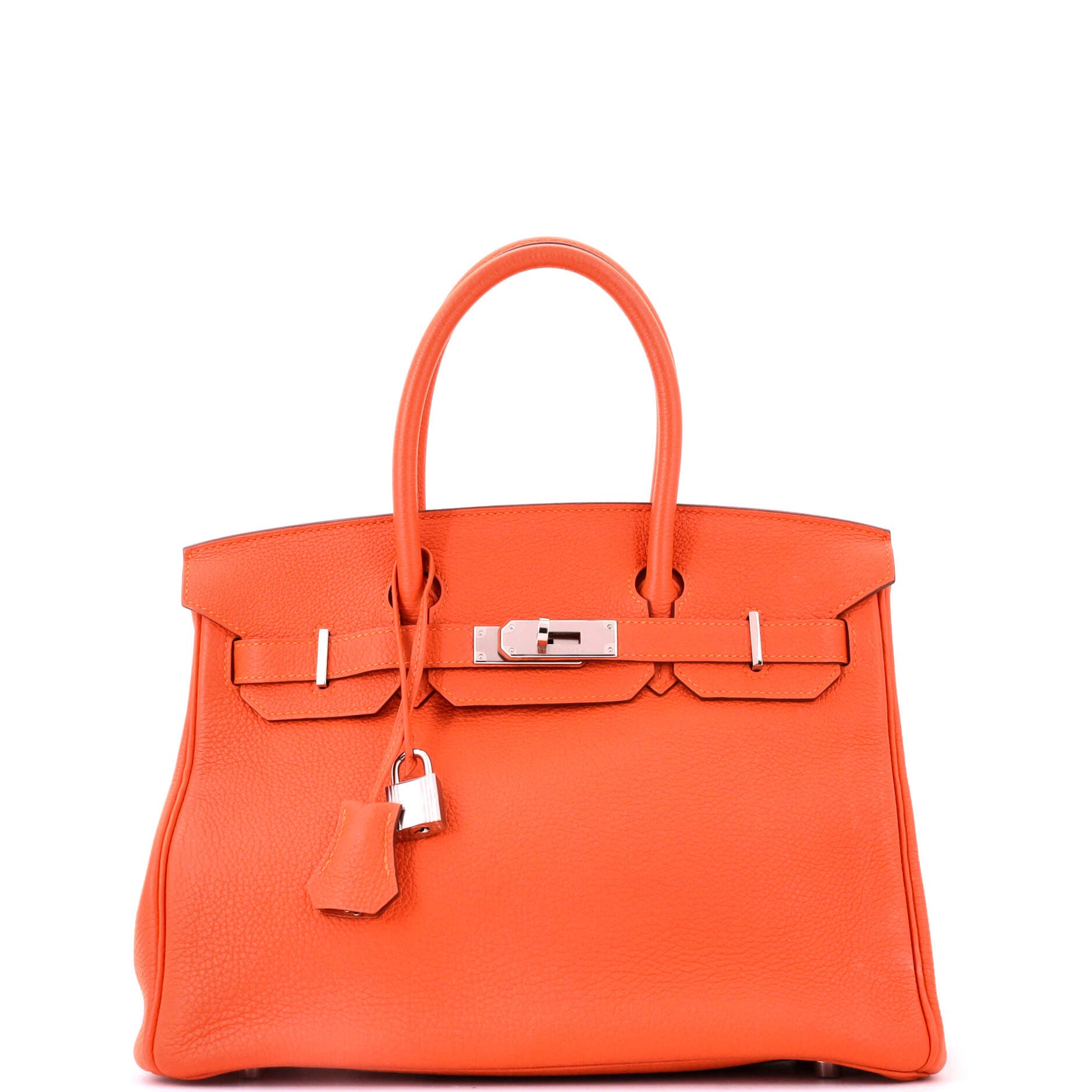 Birkin Handbag Orange Togo with Palladium Hardware 30, Main, color, Orange