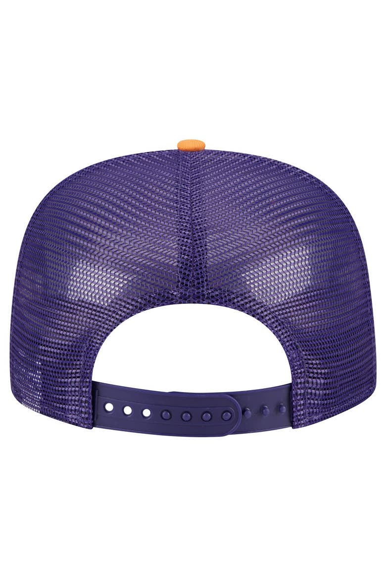 Men's New Era Purple Phoenix Suns Arch A-Frame Trucker 9FIFTY Snapback Hat, Alternate, color, Purple