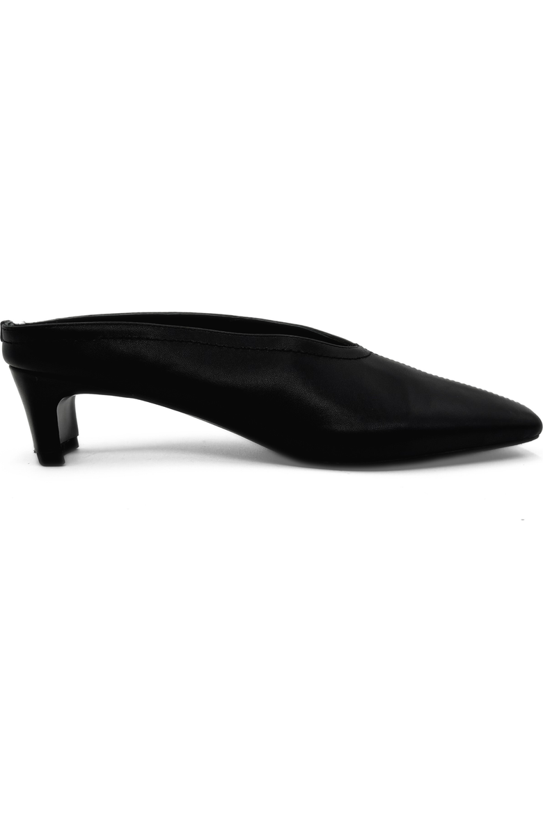 Amie Rafa Junie Heeled Leather Mule, Main, color, Black