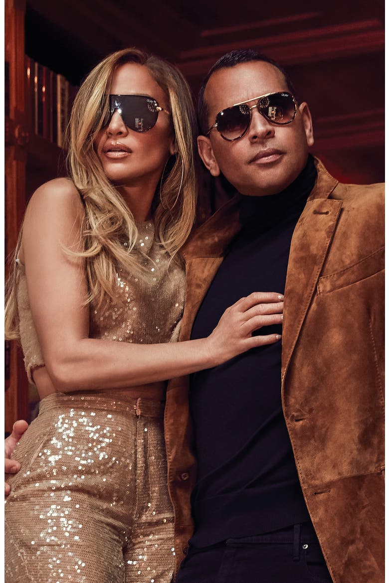 Australia x JLO Empire 57mm Shield Sunglasses, Alternate, color, TORT/ BROWN FLASH