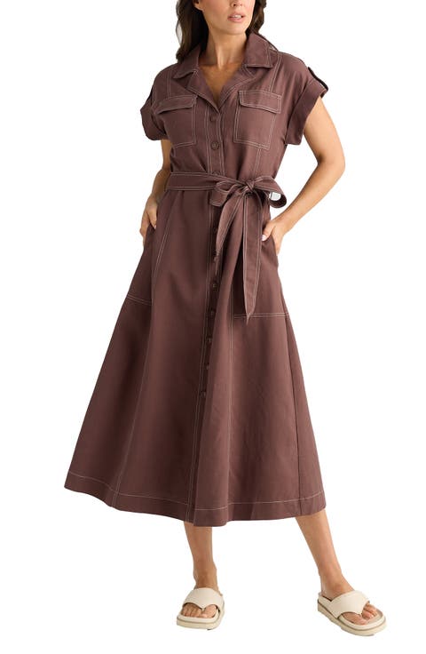 Portia Cotton Blend Maxi Shirtdress