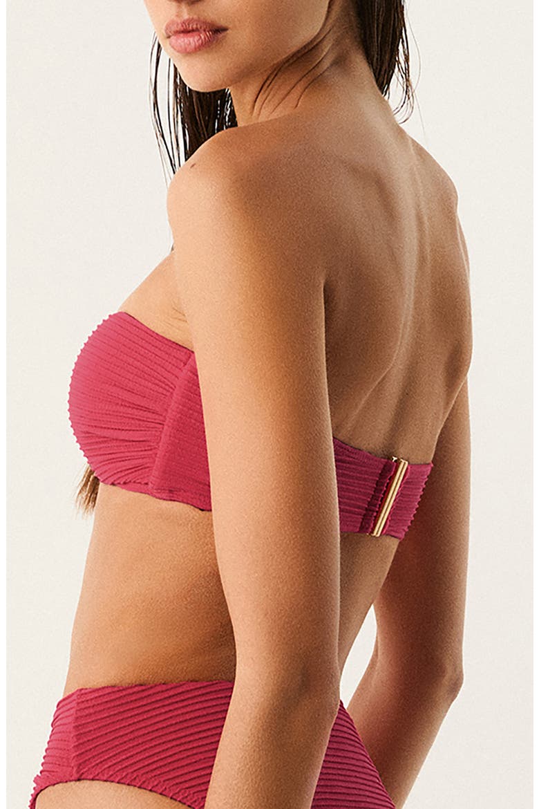 Jill Bandeau Bikini Top, Alternate, color, RED