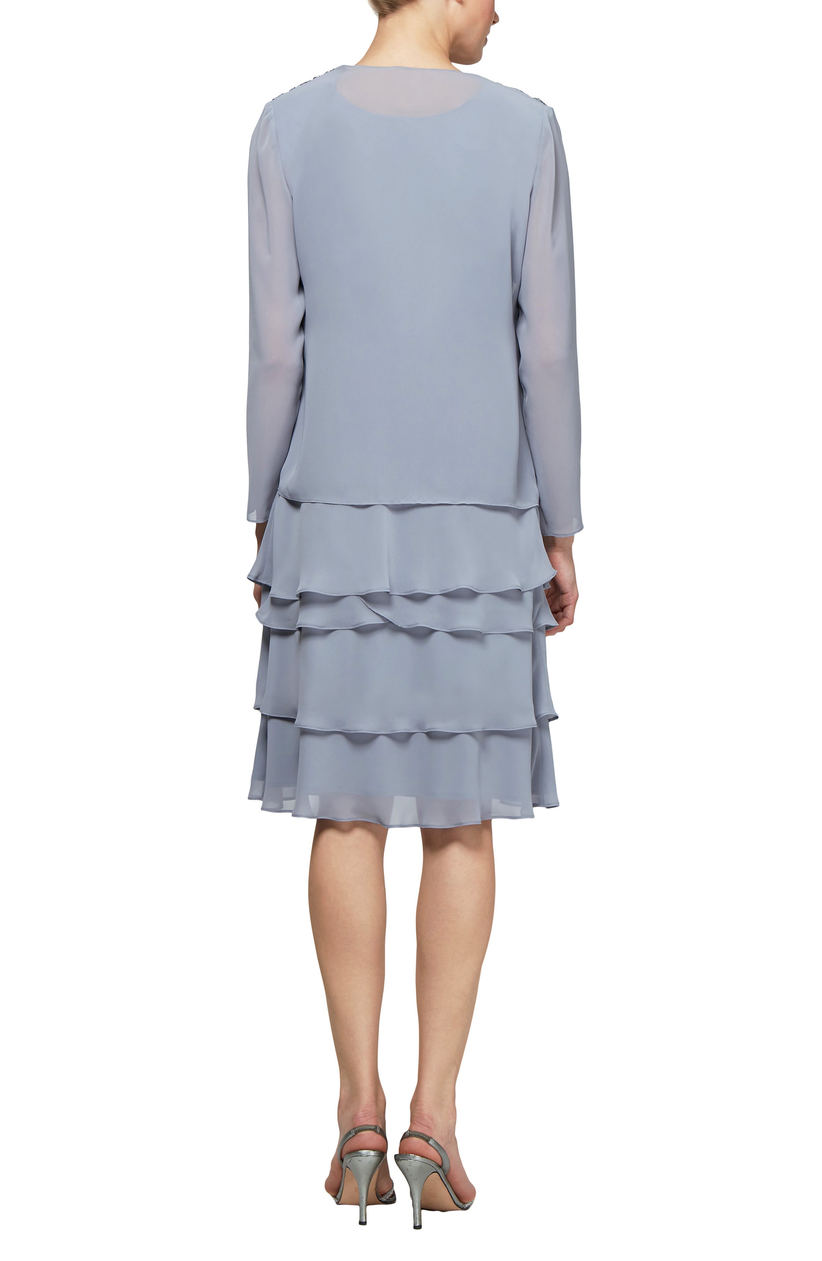 s l fashions tiered dress SL Fashions Women's Crewneck Sleeveless Tiered Dress