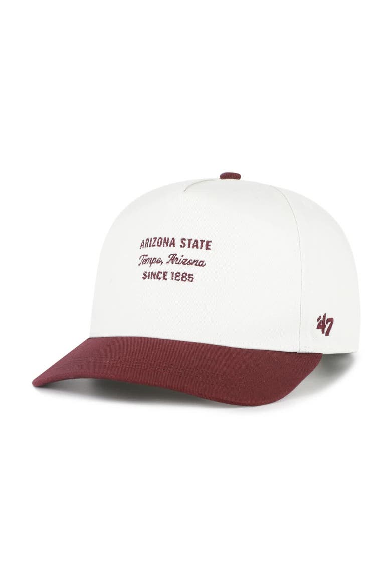 Men's '47 White Arizona State Sun Devils Contemporary Basics Two-Tone Hitch Adjustable Hat, Main, color, White