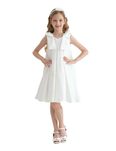 Palermo Satin Bow Pleated Dress