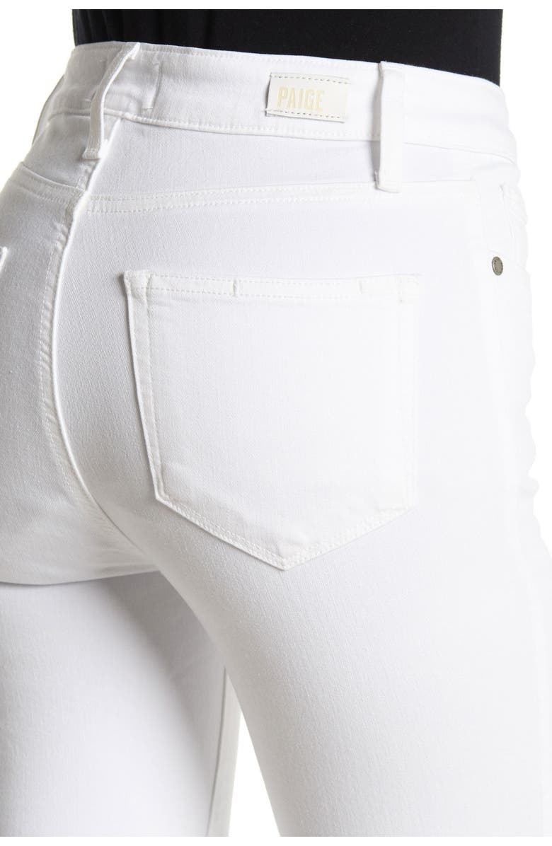 PAIGE Rory Crop Raw Hem Flare Jeans, Alternate, color, Optic White
