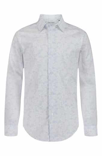 Calvin Klein Kids' Dotted Floral Print Stretch Button-Up Shirt
