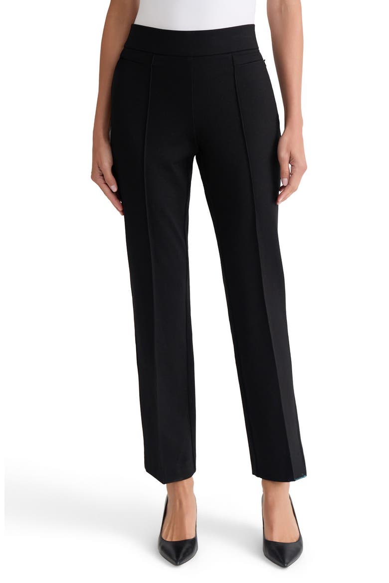 Straight Leg Bootcut Pants, Main, color, BLACK