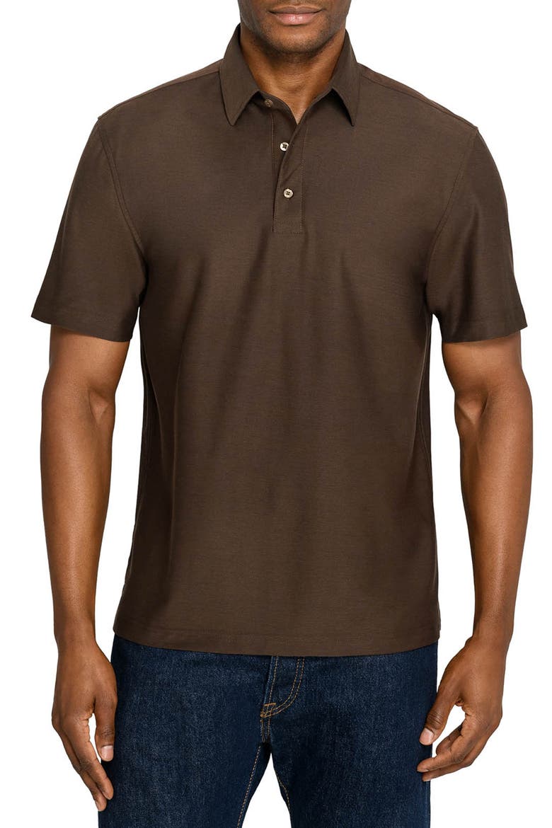 Solid Mapleton Luxe Cross Dyed Polo, Main, color, BROWN