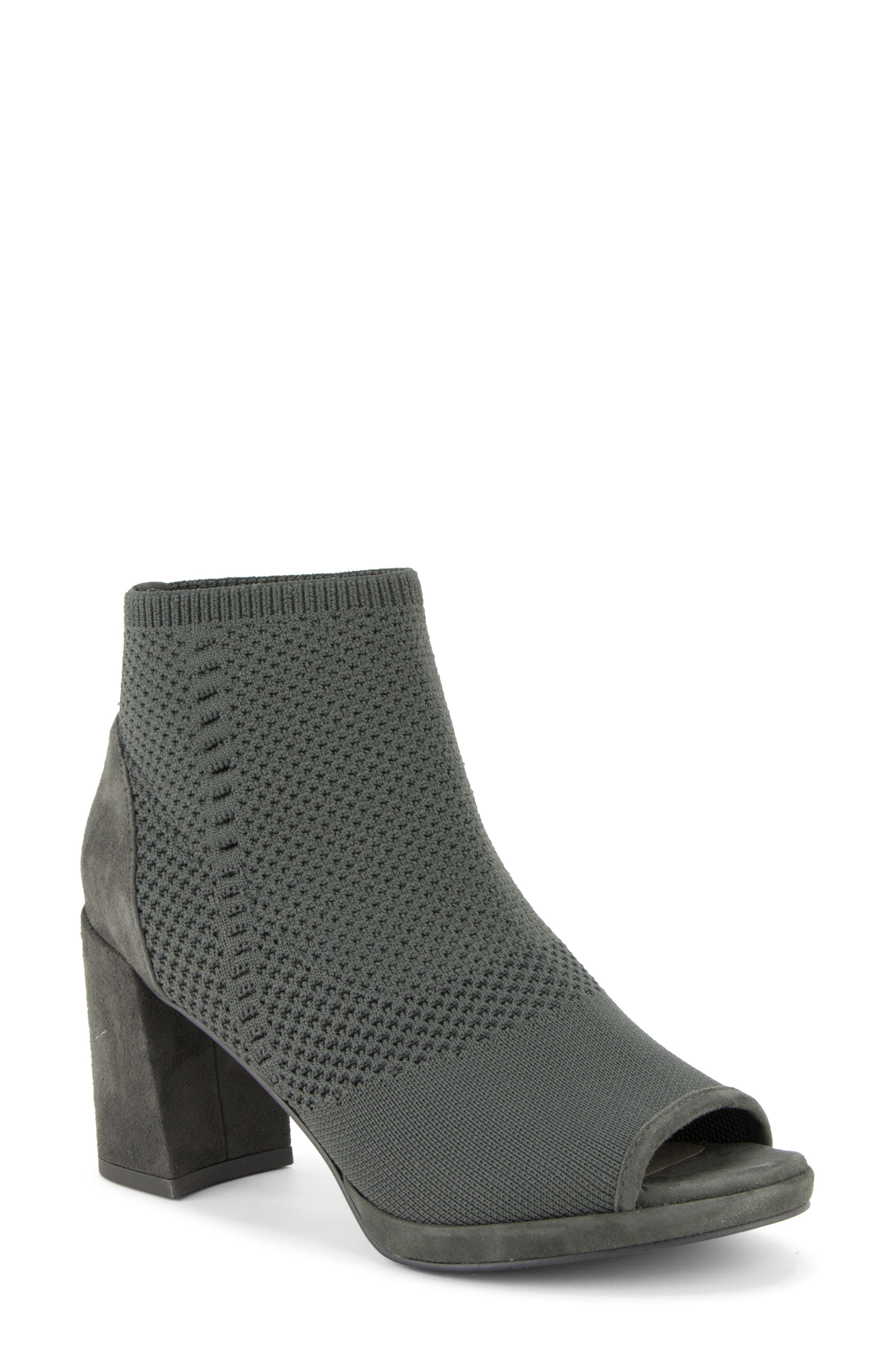 Margate Peep Toe Bootie, Main, color, GRAPHITE STRETCH FABRIC