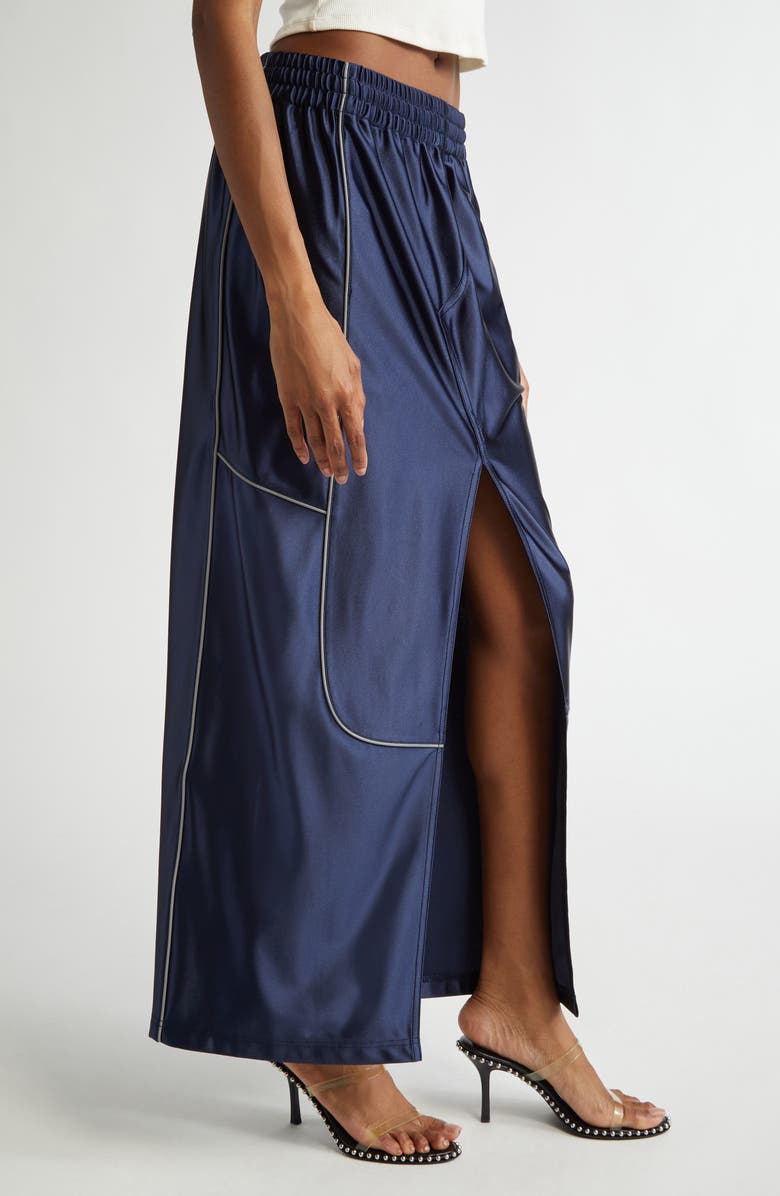 Alexander Wang Deconstructed Satin Faille Jersey Tube Skirt, Alternate, color, 