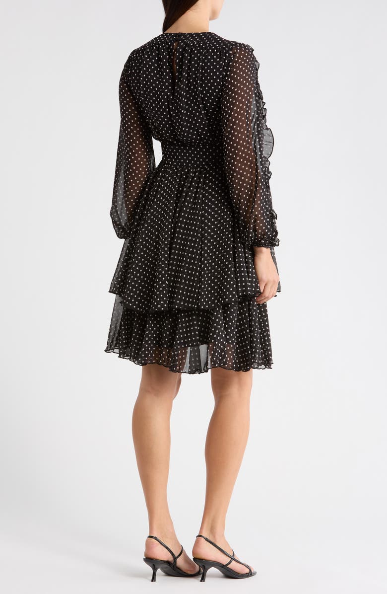 Elie Tahari The Sophia Dress, Alternate, color, Noir And White Polka Dot