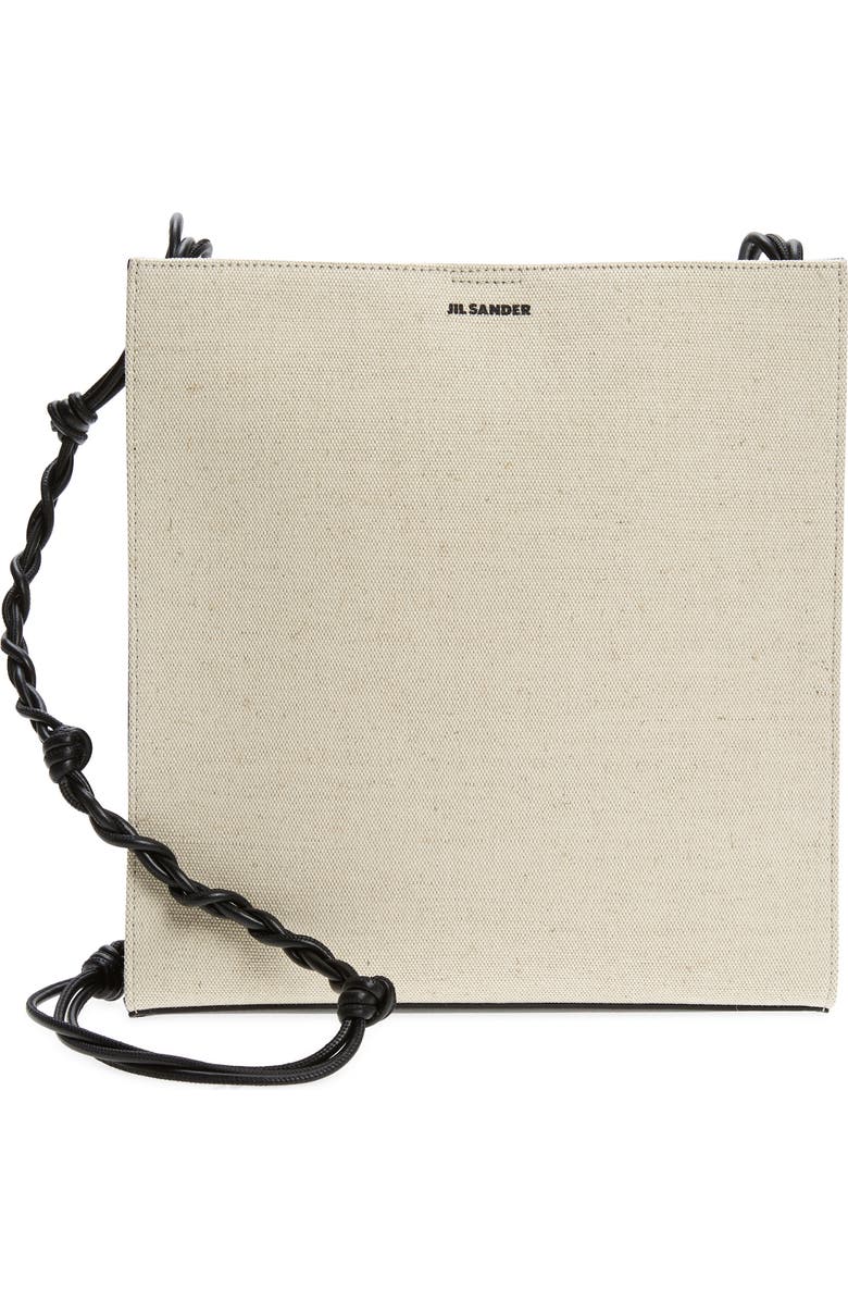 Jil Sander Medium Tangle Canvas & Leather Shoulder Bag, Main, color,