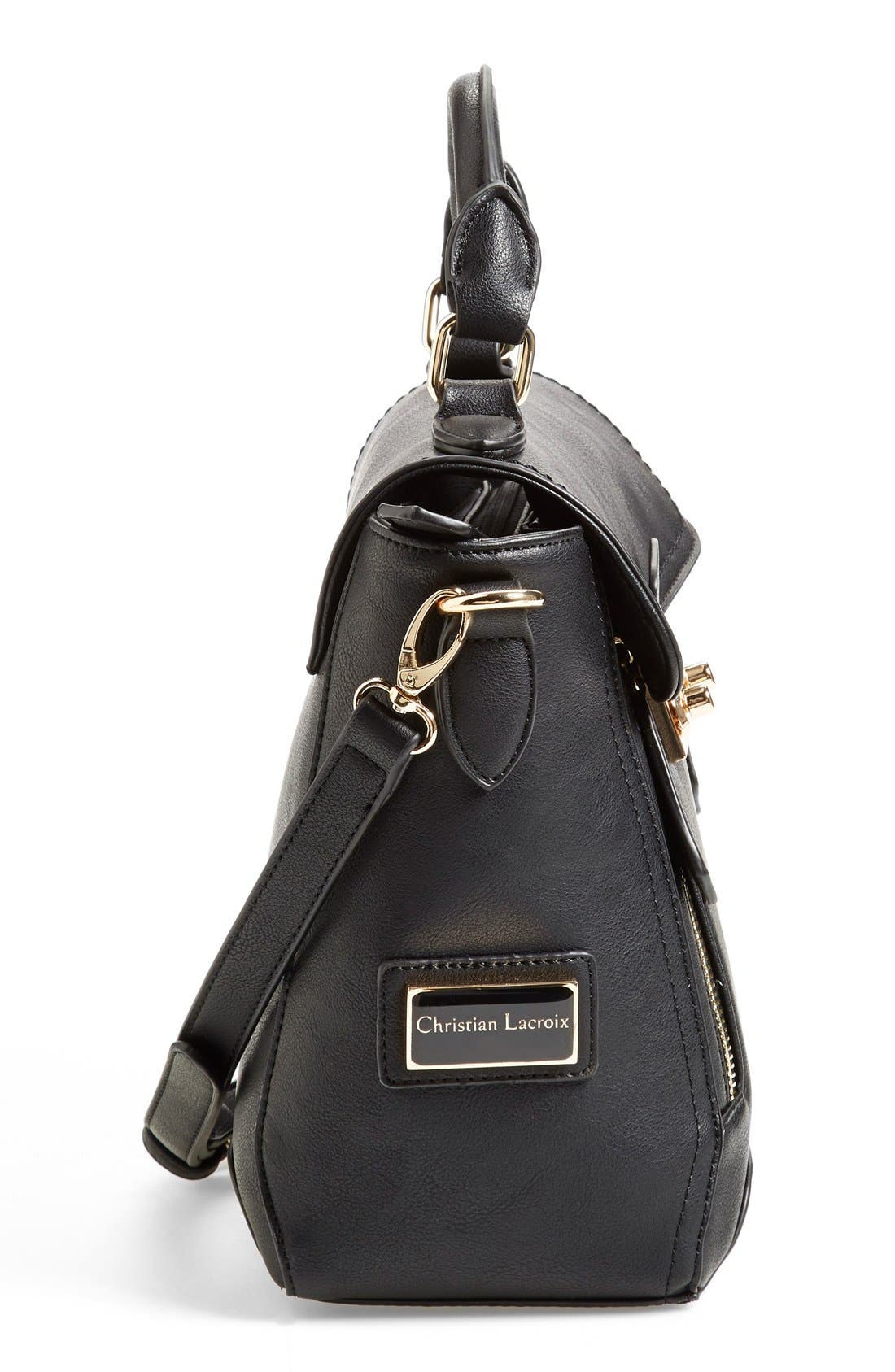 'Mini Chartres' Messenger Bag, Alternate, color, BLACK