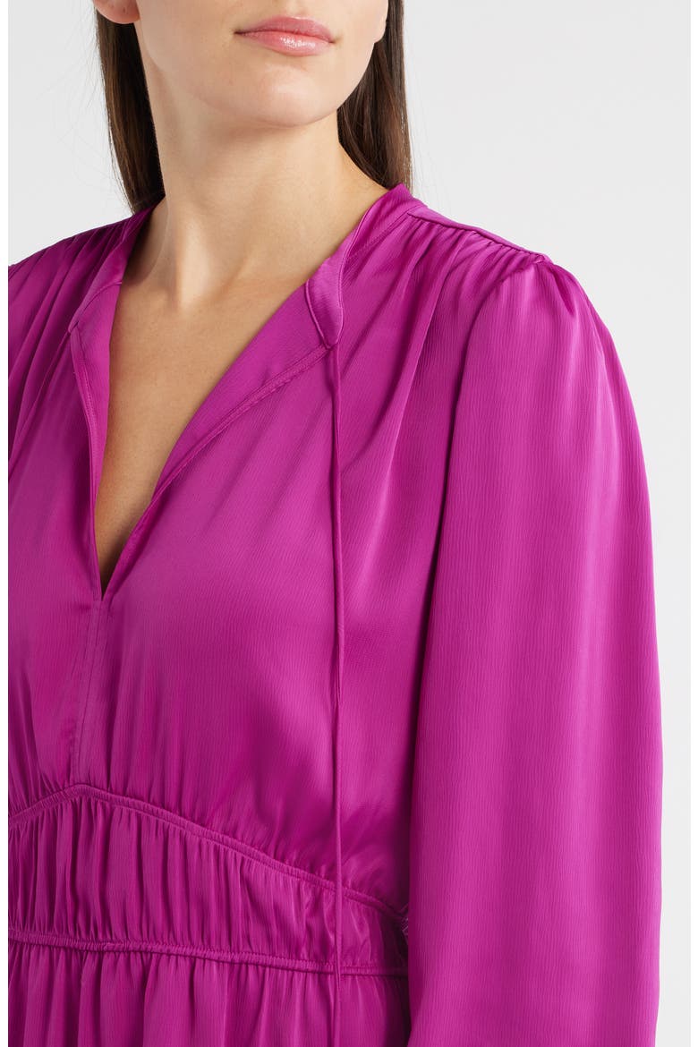 Decly Tie Neck Long Sleeve Dress, Alternate, color, DK PNK