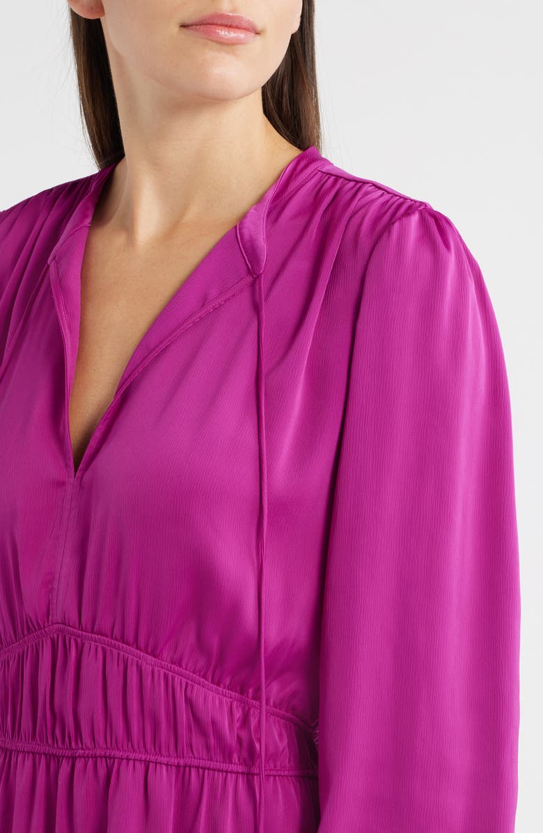 BOSS Orange Decly Tie Neck Long Sleeve Dress, Alternate, color, Dk Pnk