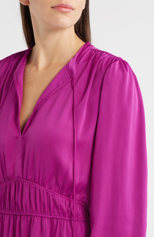 Hugo Boss Boss Orange Decly Tie Neck Long Sleeve Dress In Purple