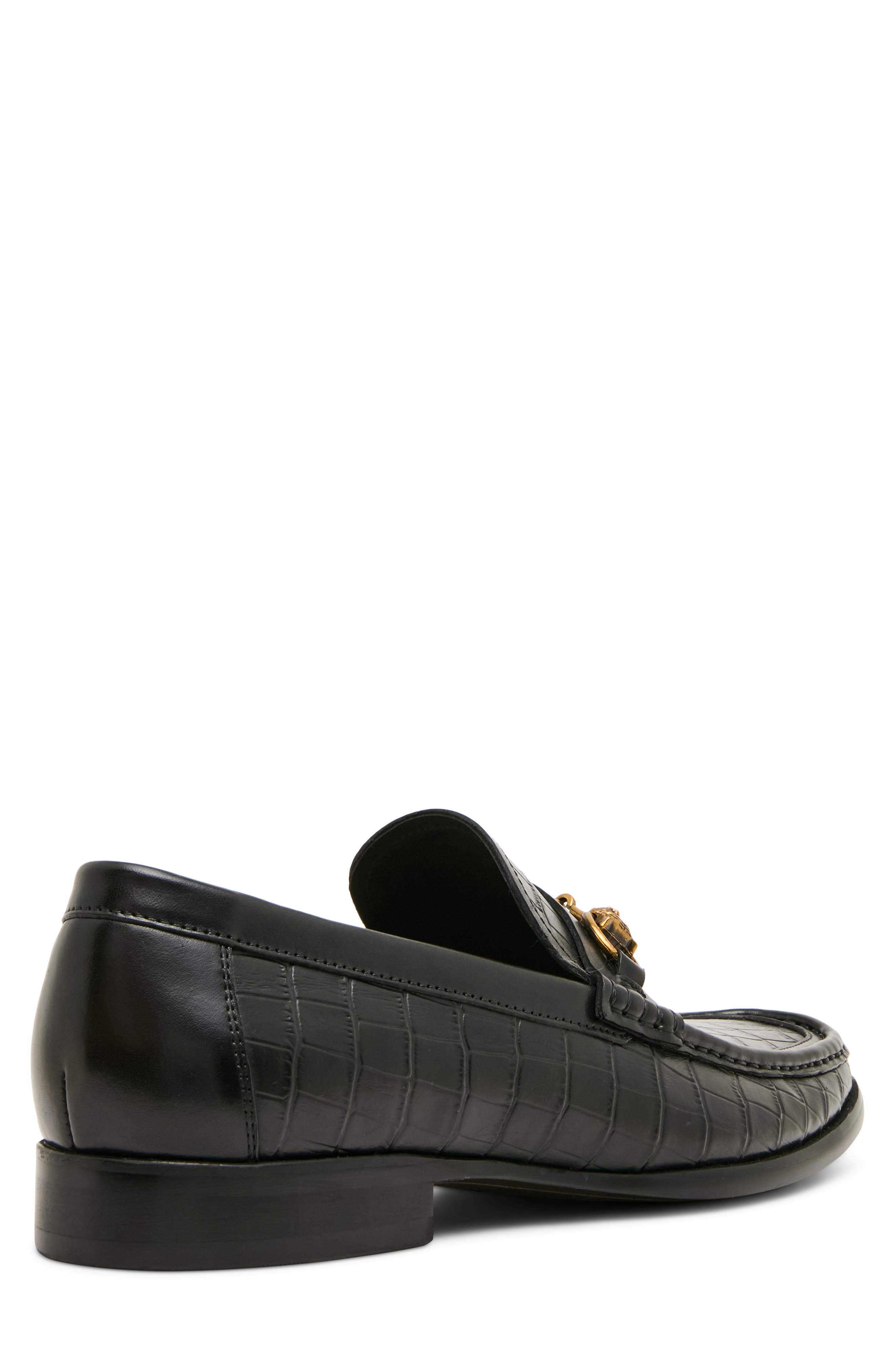 Brysin Croc Embossed Bit Loafer, Alternate, color, BLACK CROCO