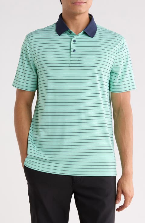 Herringbone Stripe Performance Polo