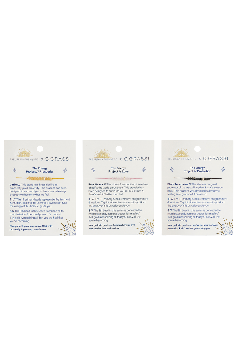 C. GRASSI The Energy Project Bracelet - Protection With Black Tourmaline & Solid 14K Gold Bead, Alternate, color, Black