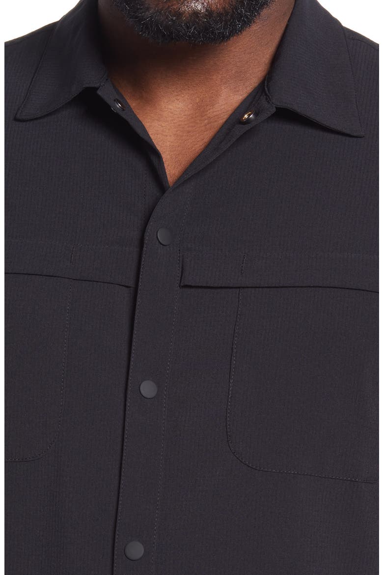 Ripstop Snap Front Shirt, Alternate, color, BLACK