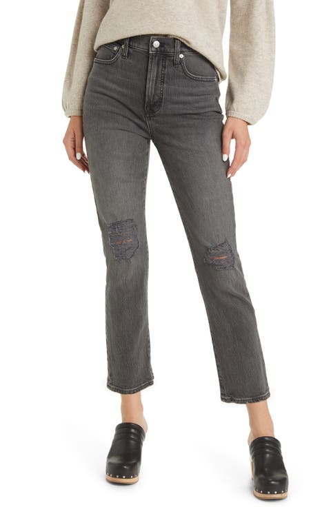 The Perfect Ripped High Waist Tapered Jeans (Bartlett Wash)