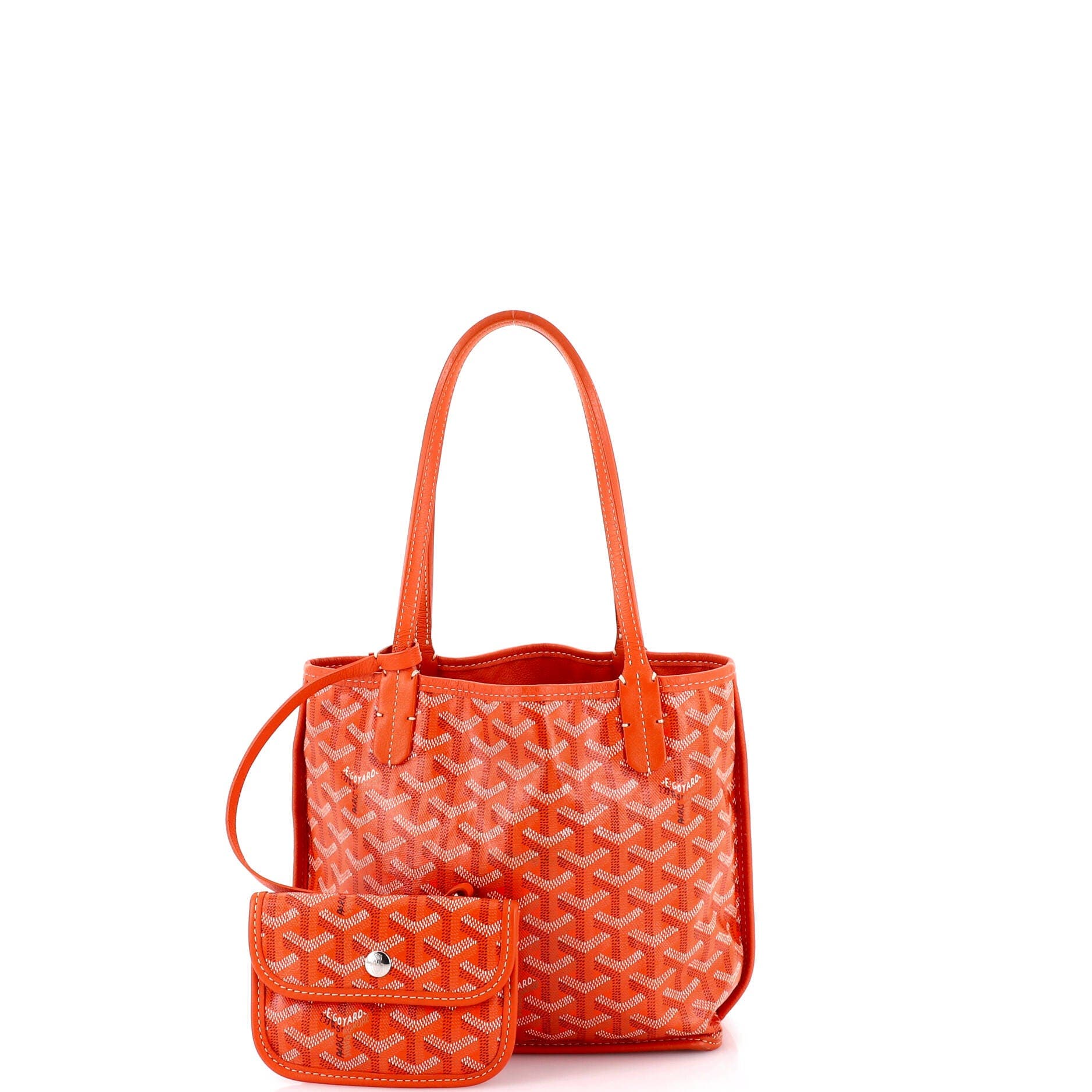 Pre-Owned Goyard Anjou Reversible Tote Coated Canvas Mini, Alternate, color, Orange