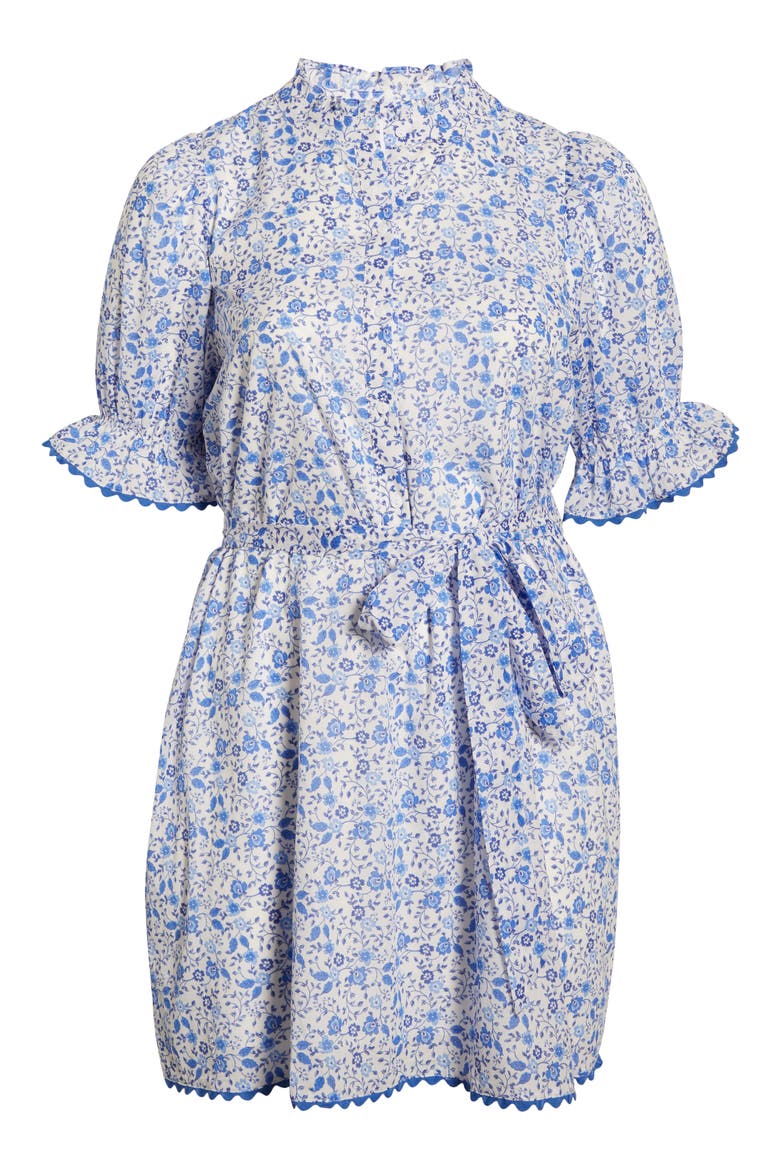 Maisie Floral Miana Cotton Shirtdress, Alternate, color, WHITE/ BLUE COMBO
