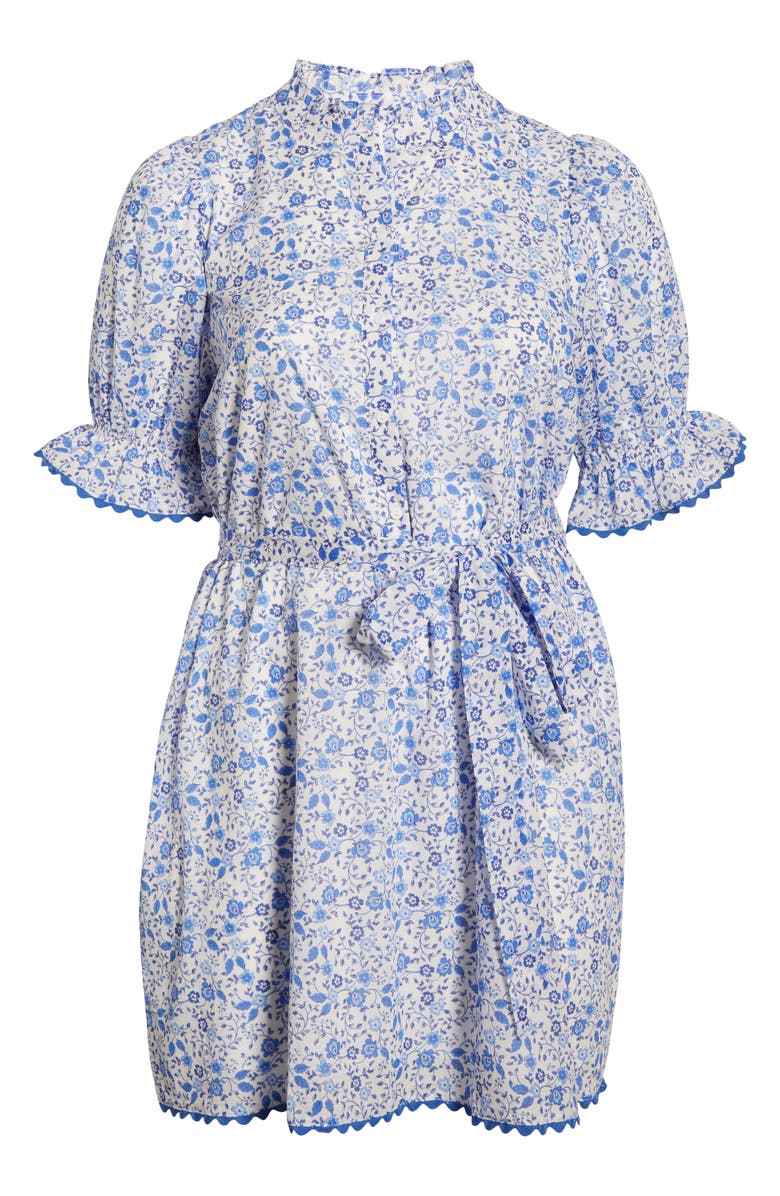 SUGARLIPS Maisie Floral Miana Cotton Shirtdress, Alternate, color, White/ Blue Combo