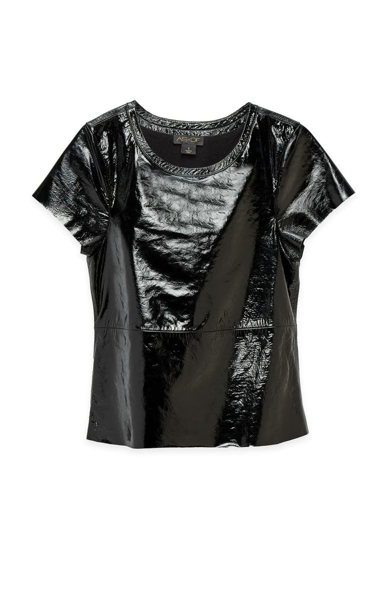 AS by DF New Guard Recycled Leather Tee, Alternate, color, Black