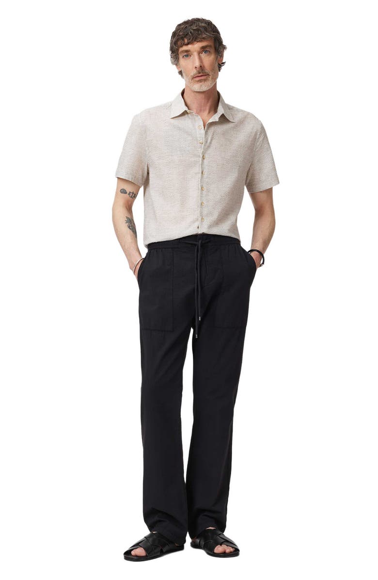 John Varvatos Greyson Patch Pocket Wide Fit Pants, Alternate, color, Black