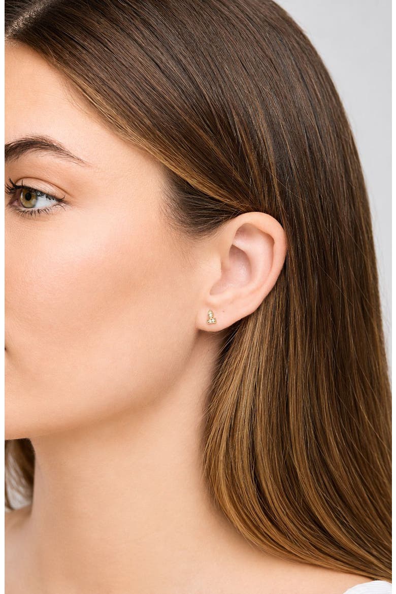 Florentine 18k Gold Diamond Stud Earrings, Alternate, color, 18KY