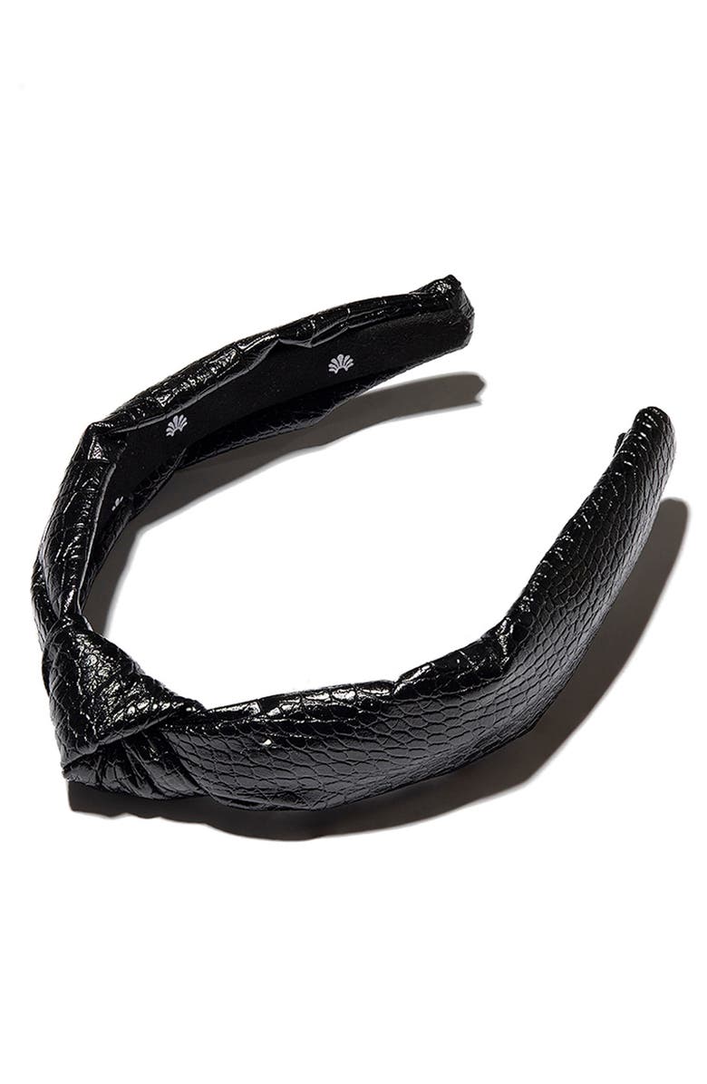 Lele Sadoughi Croc Embossed Knotted Headband, Main, color,