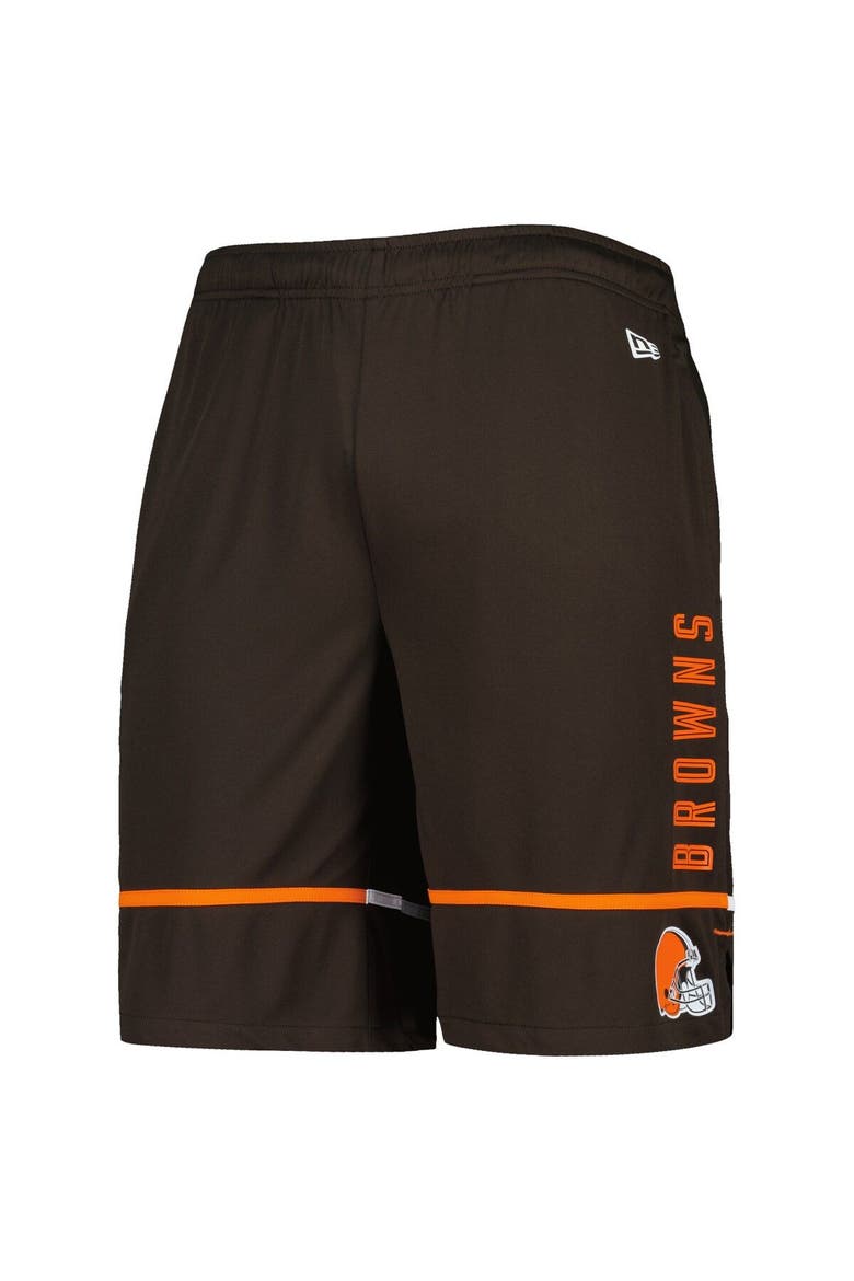 Men's New Era Brown Cleveland Browns Combine Authentic Rusher Training Shorts, Alternate, color, Brown
