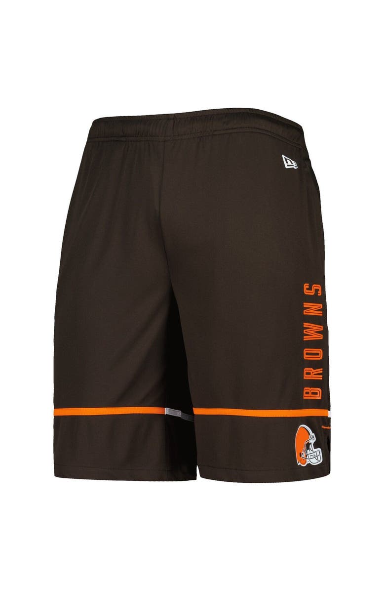 New Era Men's New Era Brown Cleveland Browns Combine Authentic Rusher Training Shorts, Alternate, color, Black